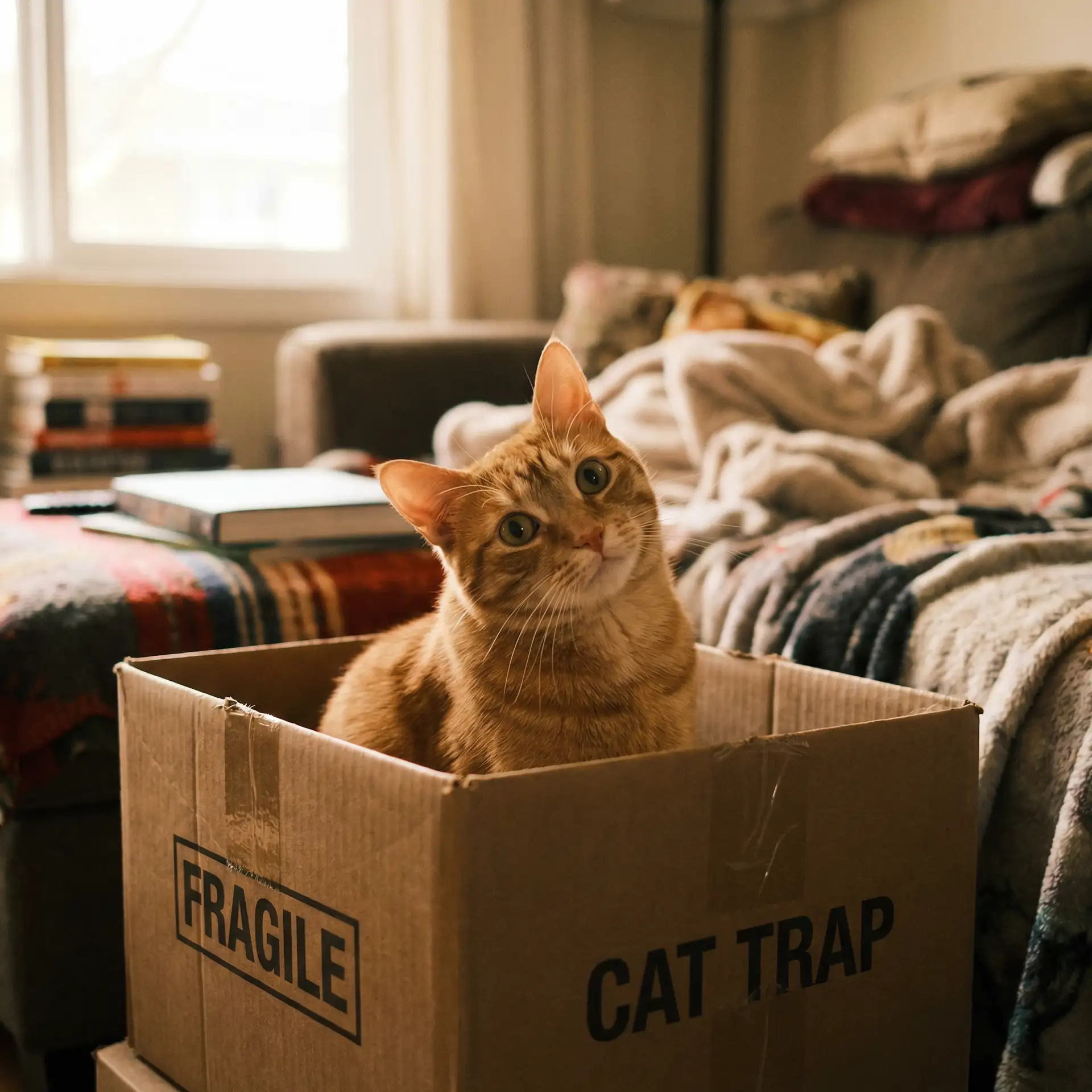 橘猫躲在纸箱里 - acfunwiki